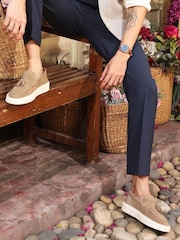 Off The Hook Brown Rory Suede Tassel Loafers with Flat Sole - Image 2 of 10