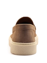 Off The Hook Brown Rory Suede Tassel Loafers with Flat Sole - Image 9 of 10