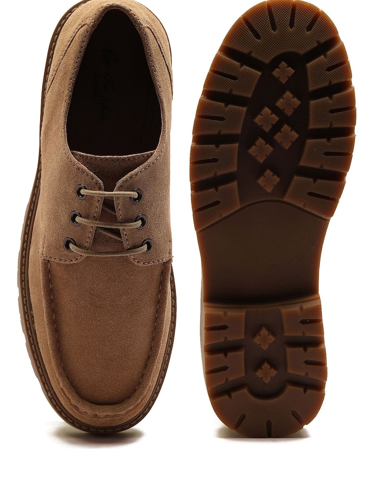 Off The Hook Light Brown Harvey Suede Leather Casual Lace-Up Boat Shoes - Image 10 of 10