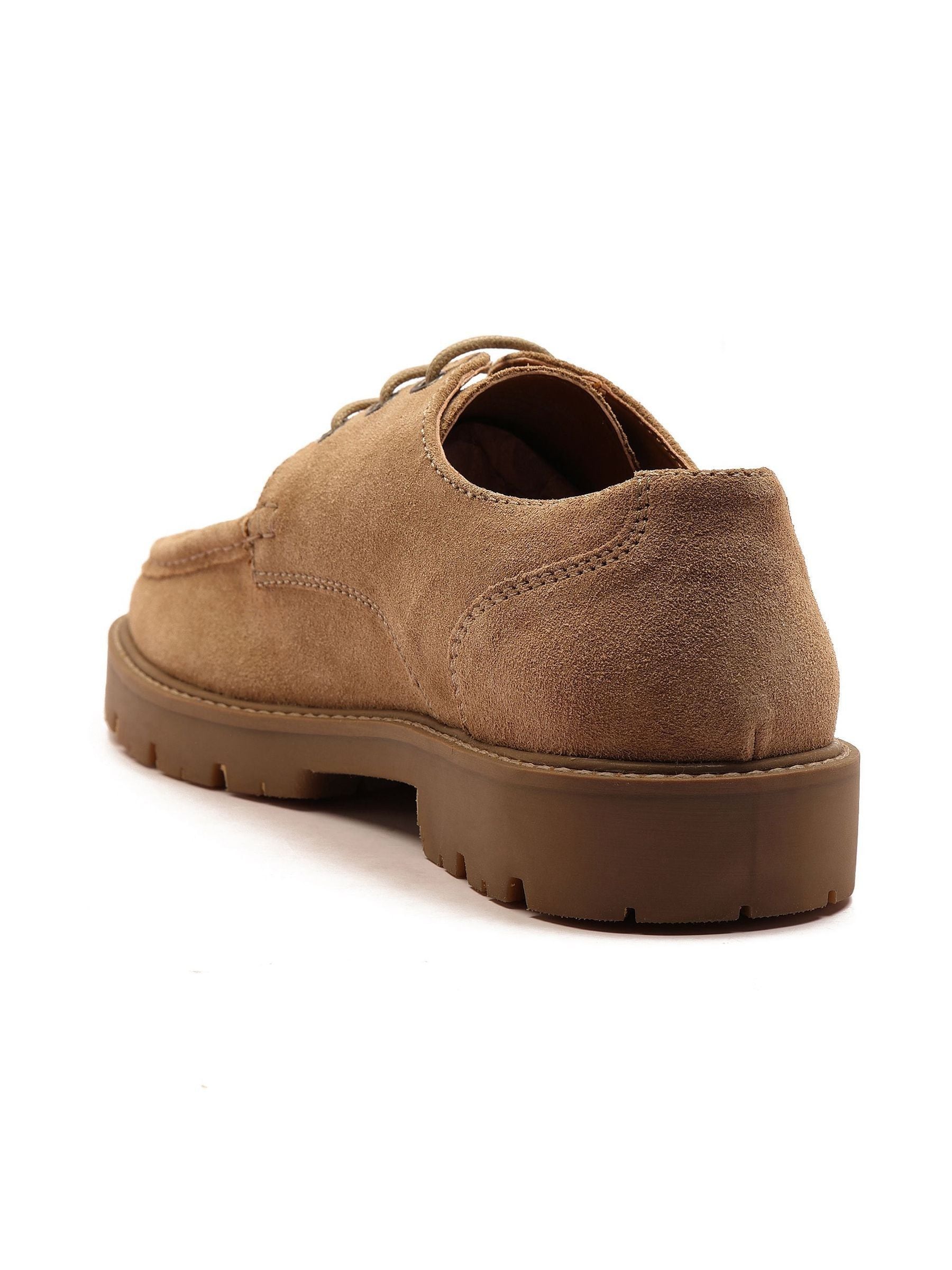 Buy Off The Hook Light Brown Harvey Suede Moc Toe Lace-Up Shoes