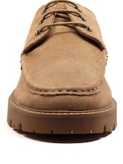 Off The Hook Light Brown Harvey Suede Leather Casual Lace-Up Boat Shoes - Image 7 of 10