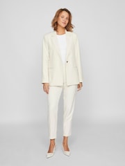 VILA Cream Long Sleeved Blazer - Image 1 of 6