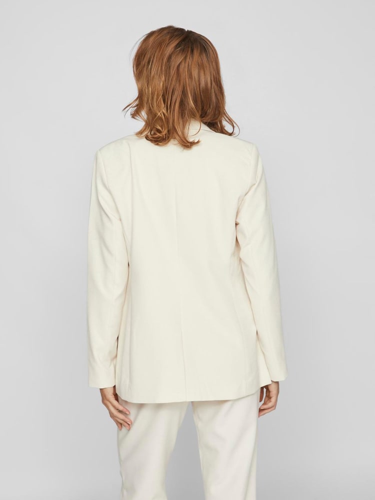 VILA Cream Long Sleeved Blazer - Image 2 of 6