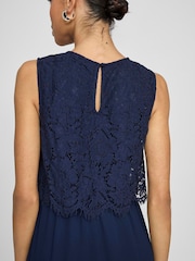 VILA Blue Sleeveless Lace Dress - Image 3 of 6