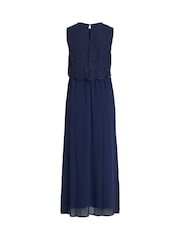 VILA Blue Sleeveless Lace Dress - Image 6 of 6