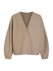 VILA Brown V-Neck Jacket - Image 5 of 6