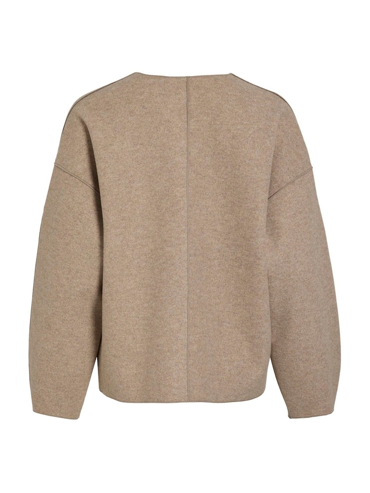 VILA Brown V-Neck Jacket - Image 6 of 6