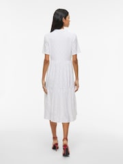 VILA Embriodery V-Neck Tiered Midi Dress - Image 2 of 6