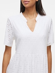 VILA Embriodery V-Neck Tiered Midi Dress - Image 4 of 6
