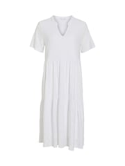 VILA Embriodery V-Neck Tiered Midi Dress - Image 5 of 6