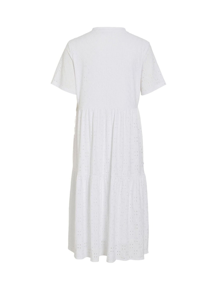 VILA Embriodery V-Neck Tiered Midi Dress - Image 6 of 6
