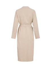 VILA Natural Long Belted Trench Coat - Image 6 of 6