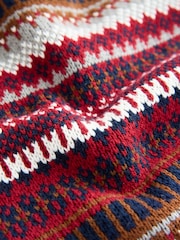 Burgundy Red Fairisle Pattern Knitted Crew Neck Jumper (3-16yrs) - Image 3 of 4