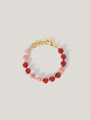 Jigsaw Pink Mixed Bead Bracelet - Image 2 of 4