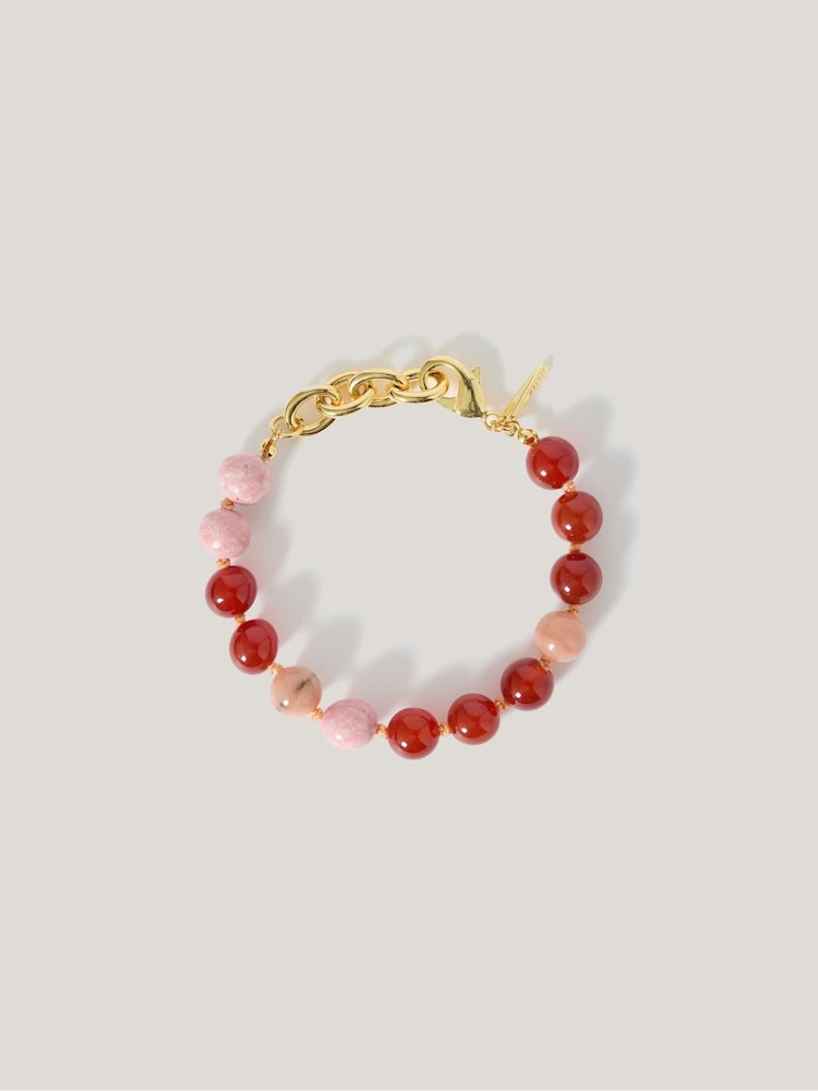 Jigsaw Pink Mixed Bead Bracelet - Image 2 of 4