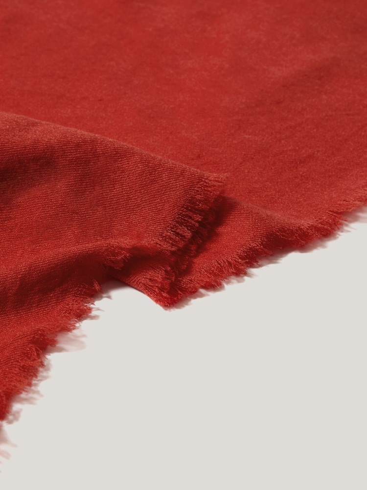 Jigsaw Red Wool Pashmina Scarf - Image 2 of 3