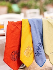 Purer Home X Eden Project Set of 4 Multi Embroidered Napkins - Image 2 of 6