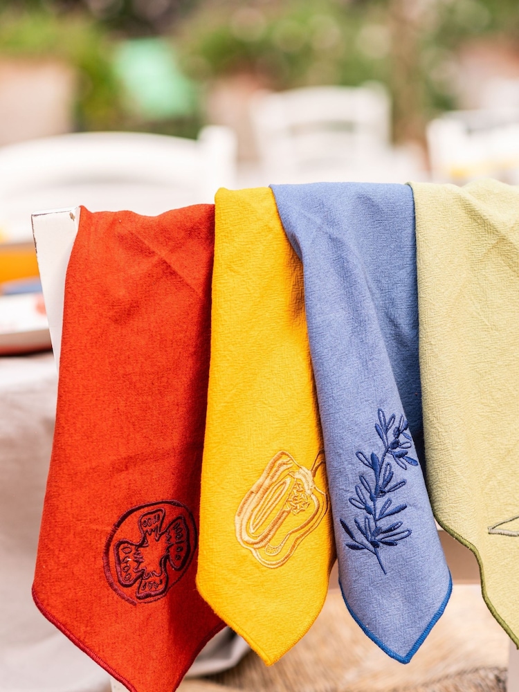 Purer Home X Eden Project Set of 4 Multi Embroidered Napkins - Image 2 of 6