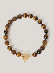 Jigsaw Brown Tigers Eye Bead Necklace - Image 2 of 3