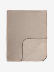 Natural Plush Fleece Blanket Stitch Throw - Image 5 of 6