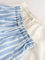Blue/ White Stripe & Ecru Denim Shorts 2 Pack (3-16yrs) - Image 6 of 6