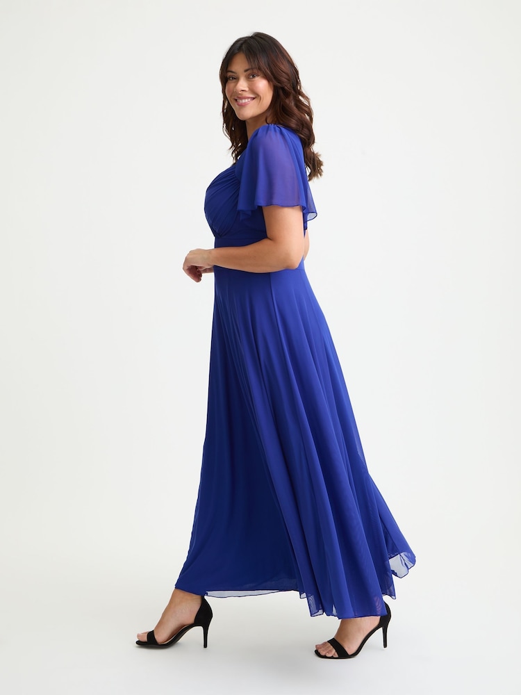Azul - Scarlett & Jo Kemi Bright Bolero Wrap Bodice Maxi Gown - Imagen 2 de 4 Azul - Scarlett & Jo Kemi Bright Bolero Wrap Bodice Maxi Gown - Imagen 2 de 4