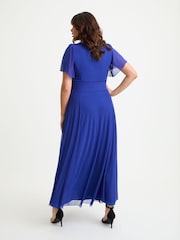 Scarlett & Jo Blue Kemi Bright Bolero Wrap Bodice Maxi Gown - Image 3 of 4