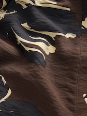 Brown Floral Sleeveless Column A-Line Maxi Dress - Image 3 of 3