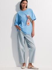 Blue Official Kendra Dandy Not Today Spray Novelty Graphic Print Crew Neck T-Shirt - Image 2 of 5