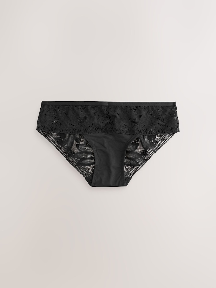 Negru - Lace & Microfibre Knickers 2 Pack - Imaginea 2 din 5