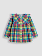 JoJo Maman Bébé Green Check Blouse, Leggings & Borg Gilet Set - Image 2 of 9