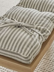 Chenille Stripe Moss Green Dining Bench Cushion - Image 3 of 5