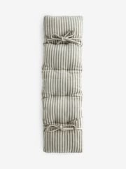 Chenille Stripe Moss Green Dining Bench Cushion - Image 5 of 5