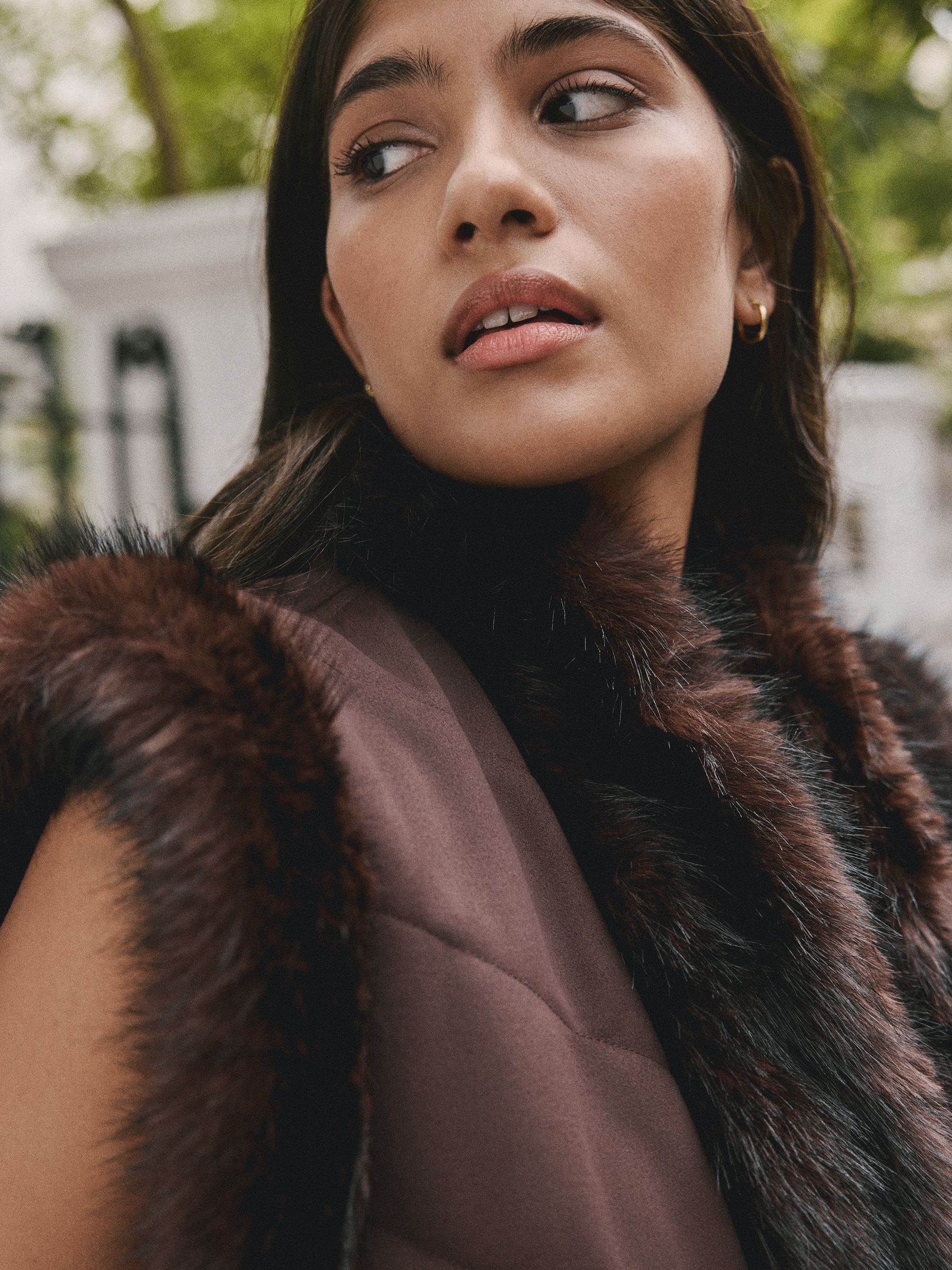 Buy Chocolate Brown Faux Fur and Suedette Gilet from Next Austria