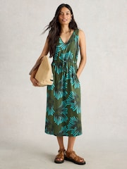 White Stuff Green Heidi Jersey 100% Cotton Dress - Image 1 of 6