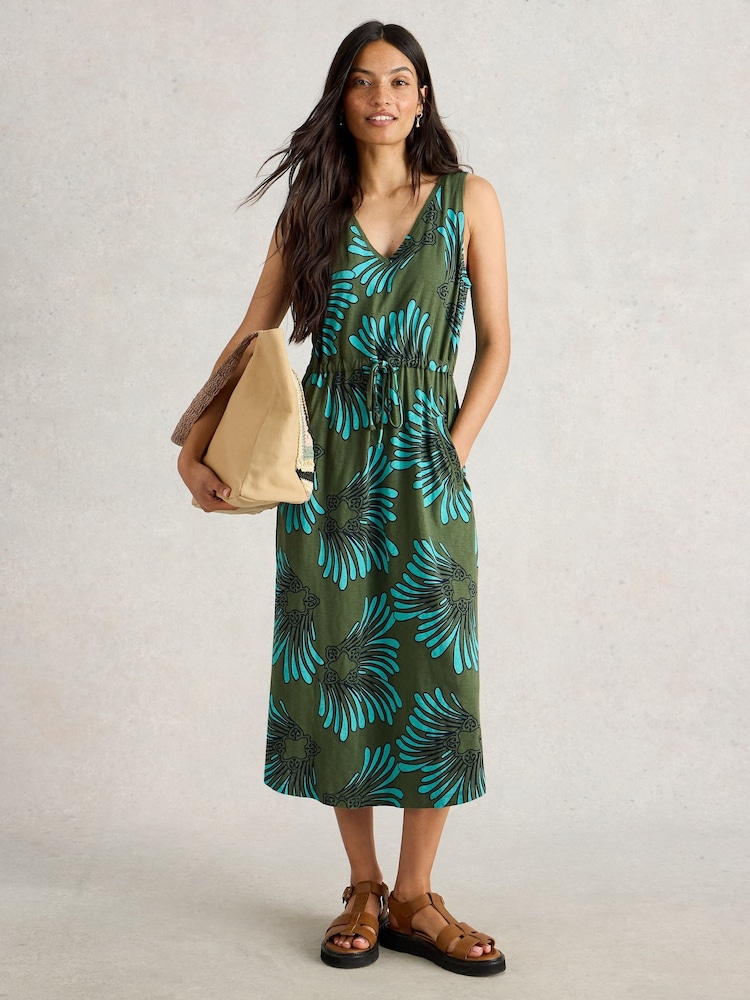 White Stuff Green Heidi Jersey 100% Cotton Dress - Image 1 of 6
