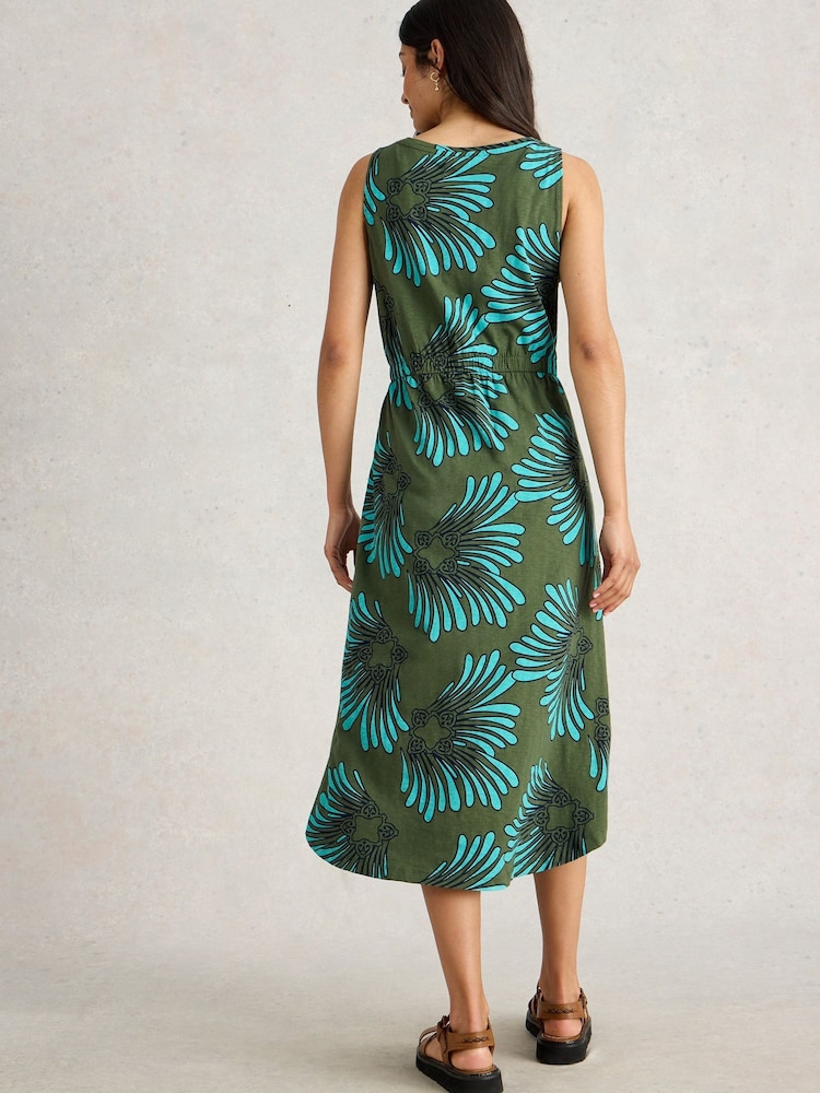 White Stuff Green Heidi Jersey 100% Cotton Dress - Image 2 of 6