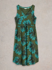 White Stuff Green Heidi Jersey 100% Cotton Dress - Image 5 of 6