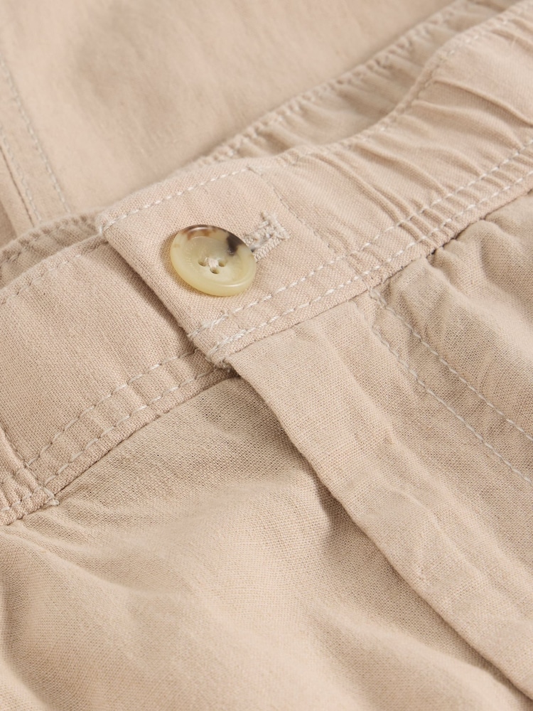 White Stuff Natural Drawstring Linen Blend Trousers - Image 2 of 2
