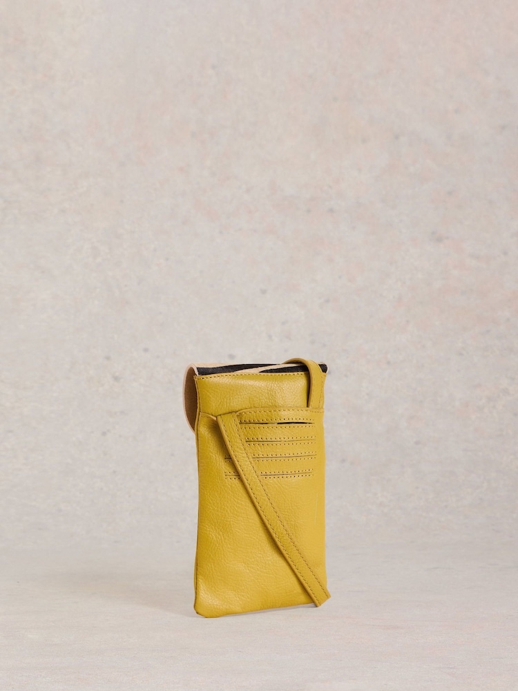 White Stuff Yellow Coco Leather Phone Bag - Image 1 of 4 White Stuff Yellow Coco Leather Phone Bag - Image 1 of 4