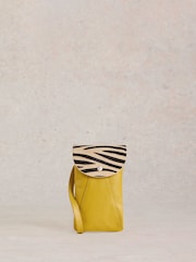 White Stuff Yellow Coco Leather Phone Bag - Image 2 of 4
