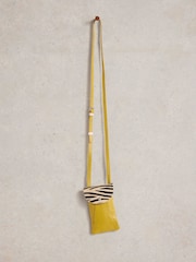 White Stuff Yellow Coco Leather Phone Bag - Image 3 of 4
