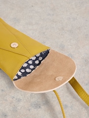 White Stuff Yellow Coco Leather Phone Bag - Image 4 of 4