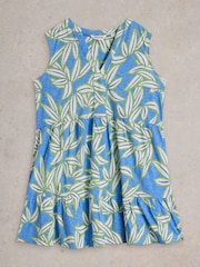 White Stuff Blue Macie Sleeveless 100% Cotton Tunic - Image 5 of 6