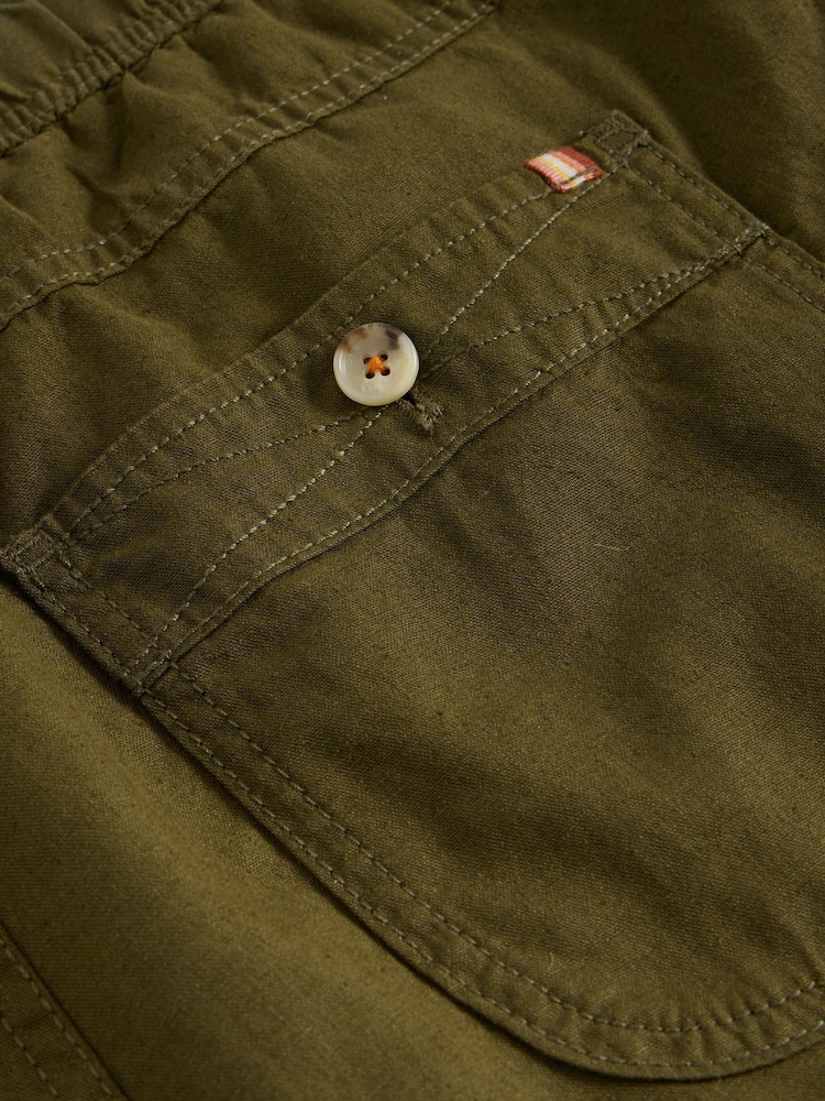 White Stuff Green Drawstring Linen Blend Trousers - Image 2 of 2 White Stuff Green Drawstring Linen Blend Trousers - Image 2 of 2
