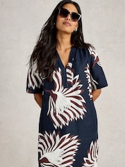 White Stuff Blue June 100% Linen Dress - Image 2 of 6