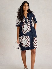 White Stuff Blue June 100% Linen Dress - Image 3 of 6