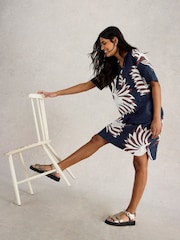 White Stuff Blue June 100% Linen Dress - Image 5 of 6