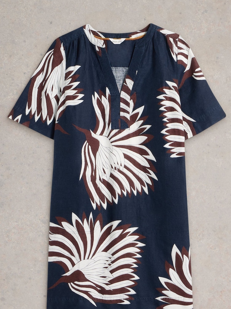 White Stuff Blue June 100% Linen Dress - Image 6 of 6