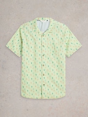White Stuff Green Mini Cactus Printed 100% Organic Cotton Shirt - Image 5 of 6